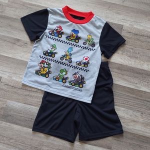 Kids Mario Kart Nintendo Pajama Set Shorts Tee Size 6